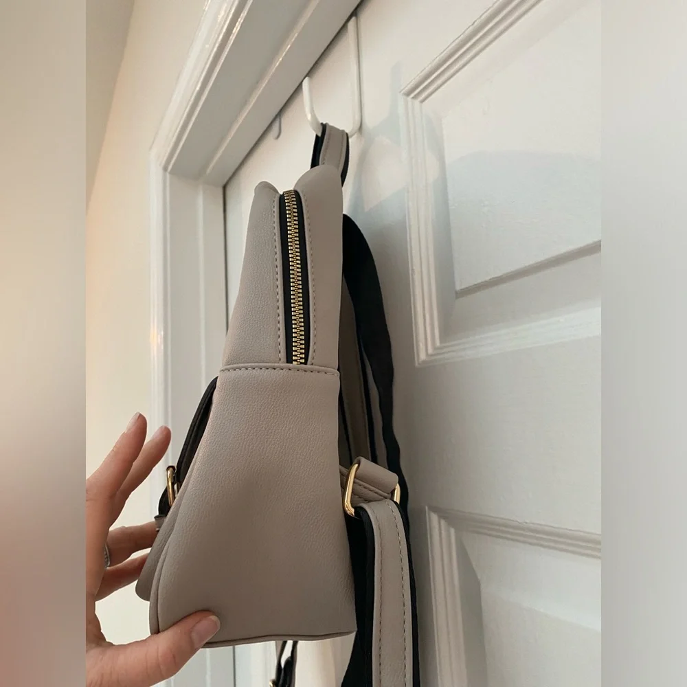 Elegant Gray Women's Small Backpack
